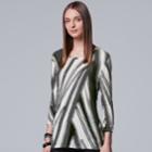 Women's Simply Vera Vera Wang Abstract Textured Tee, Size: Small, White