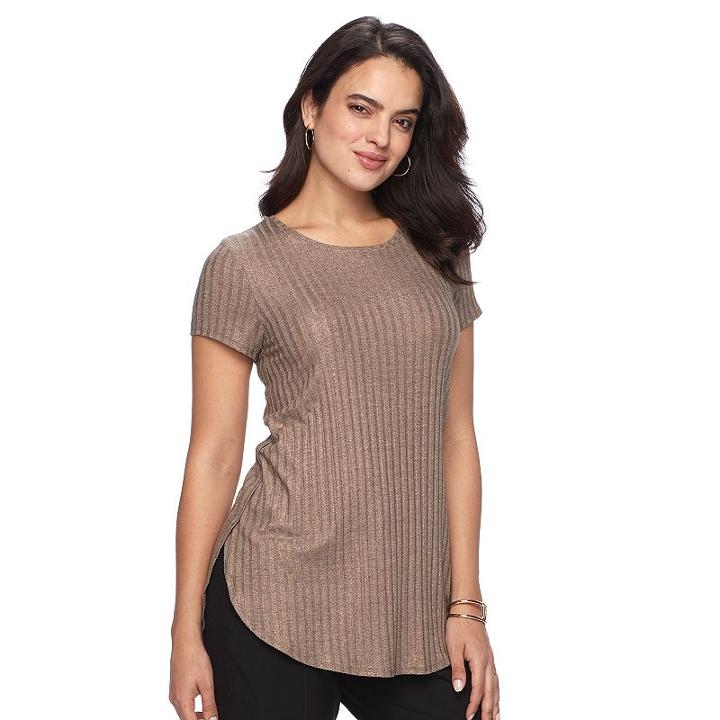 Women's Apt. 9&reg; High-low Tunic, Size: Large, Dark Beige