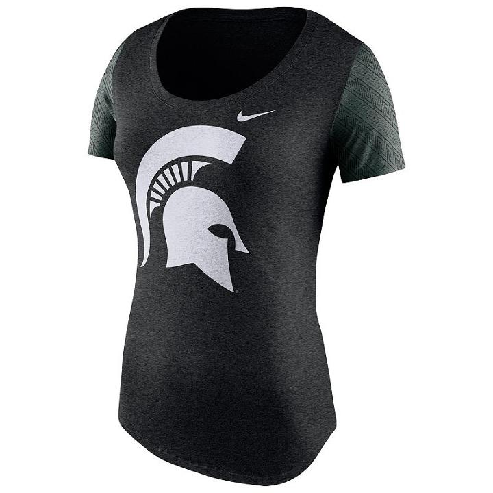 Women's Nike Michigan State Spartans First String Tee, Size: Large, Black
