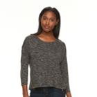 Women's Alex & Parker Drop-shoulder Zipper Tee, Size: Large, Black
