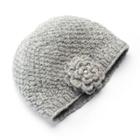 Sijjl Women's Floral Wool Beanie, Grey