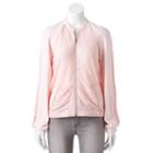 Women's Apt. 9&reg; Lace Bomber Jacket, Size: Xl, Brt Pink