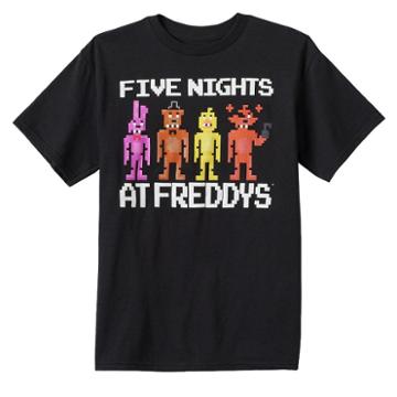 Boys 8-20 Five Nights At Freddy's Pixelated Group Tee, Boy's, Size: Large, Black