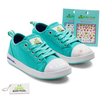 Bobbi-toads Kelly Girls' Light-up Sneakers With Stickers, Girl's, Size: Medium (1), Green