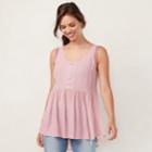 Women's Lc Lauren Conrad Print Lace-trim Tunic Tank, Size: Small, Yellow