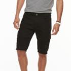 Men's Xray Slim-fit Moto Stretch Denim Cargo Shorts, Size: 34, Black