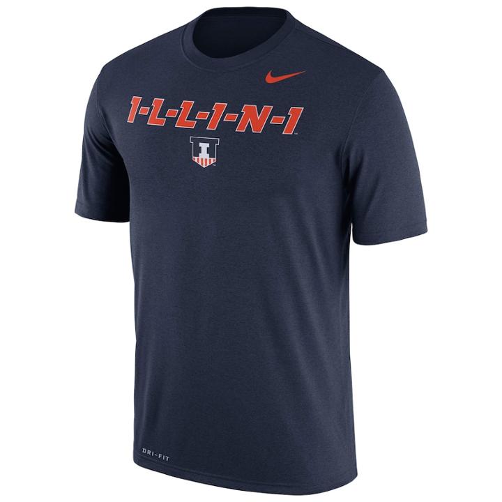 Men's Nike Illinois Fighting Illini Authentic Legend Tee, Size: Xl, Blue (navy)
