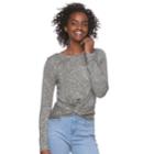Juniors' Love, Fire Twist Front Hatchi Top, Teens, Size: Xs, Med Grey