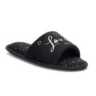 Women's Love This Life Embroidered Slide Slippers, Size: Medium, Black
