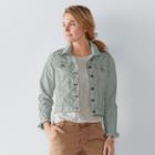 Women's Sonoma Goods For Life&trade; Twill Jacket, Size: Medium, Lt Green