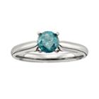 Round-cut Igl Certified Blue Diamond Solitaire Engagement Ring In 14k White Gold (3/4-ct. T.w.), Women's, Size: 7.50