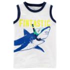 Boys 4-8 Carter's Shark Fantastic Tank Top, Size: 4/5, White