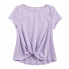 Girls 7-16 So&reg; Knot Front Tee, Size: 12, Lt Purple