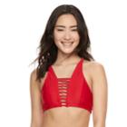Mix And Match Strappy Bikini Top, Teens, Size: Large, Red