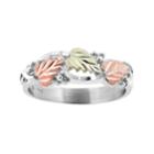 Black Hills Gold Tri Tone Leaf Ring In Sterling Silver, Women's, Size: 7
