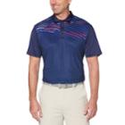 Men's Grand Slam On Course Regular-fit Americana Striped Performance Golf Polo, Size: Small, Blue