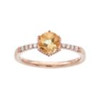 Lc Lauren Conrad 10k Rose Gold Citrine & 1/10 Carat T.w. Diamond Ring, Women's, Size: 9, Yellow