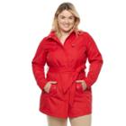 Plus Size Weathercast Bonded Trench Coat, Women's, Size: 1xl, Red