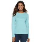 Women's Croft & Barrow&reg; Essential Crewneck Sweater, Size: Xl, Med Blue