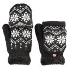 Sonoma Goods For Life&trade; Women's Snowflake Fairisle Convertible Flip-top Mittens, Black