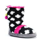 Muk Luks Women's Jenna Polka Dot Boot Slippers, Size: Xl, Black