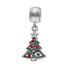 Individuality Beads Crystal Sterling Silver Christmas Tree Charm, Women's, Multi