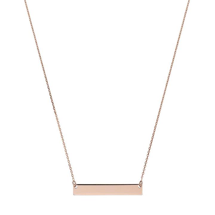 14k Gold 25 Mm Bar Necklace, Women's, Size: 16, Pink