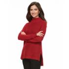 Women's Croft & Barrow&reg; High-low Mockneck Sweater, Size: Medium, Red