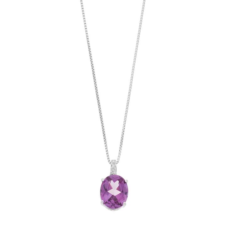 Sterling Silver Lab-created Alexandrite & Diamond Accent Pendant, Women's, Size: 18, White