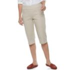 Women's Croft & Barrow&reg; Pull-on Polished Skimmer Capris, Size: 14, Med Grey