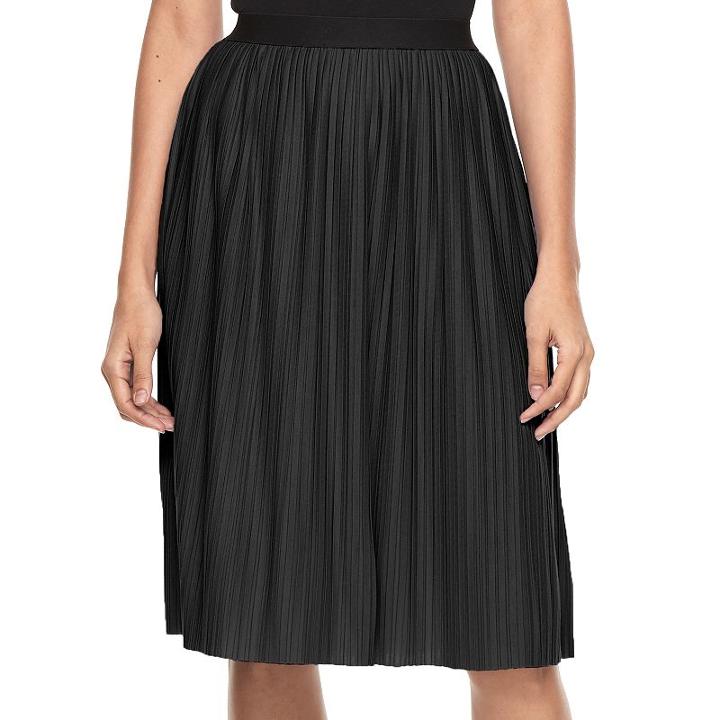 Women's Apt. 9&reg; Pleated Skirt, Size: Large, Black