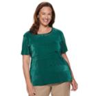 Plus Size Alfred Dunner Studio Tiered Pleat Top, Women's, Size: 3xl, Med Green