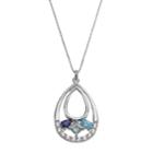 Sterling Silver Cassiopeia Topaz Teardrop Pendant Necklace, Women's, Size: 18, Blue