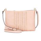 Kiss Me Couture Stitched & Studded Crossbody Bag, Women's, Pink