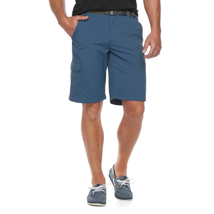 Men's Columbia Omni-shade Sycamore Falls Belted Shorts, Size: 34, Purple