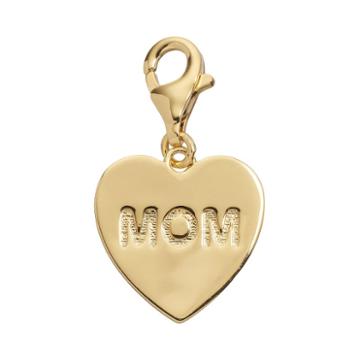 Tfs Jewelry 14k Gold Over Silver Mom Heart Charm, Women's, Yellow