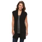 Women's Croft & Barrow&reg; Ribbed Open-front Cardigan, Size: Xxl, Black