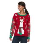 Women's Embellished Christmas Sweater, Size: Small, Red