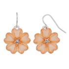 Peach Flower Drop Earrings, Women's, Pink Other