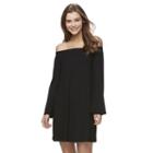 Juniors' Love, Fire Knit Off The Shoulder Dress, Girl's, Size: Small, Black