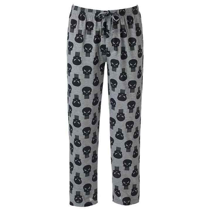 Men's Marvel The Punisher Lounge Pants, Size: Xl, Gray