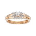 10k Gold 1/10 Carat T.w. Diamond Flower Engagement Ring Set, Women's, Size: 7, White