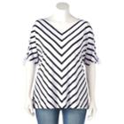 Plus Size Croft & Barrow&reg; Striped Dolman Tee, Women's, Size: 3xl, Black