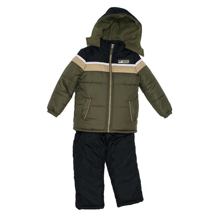 Boys 4-7 I-extreme Heavyweight Colorblocked Stripe & Solid Bib Snow Pants Snowsuit Set, Boy's, Size: 6, Med Green