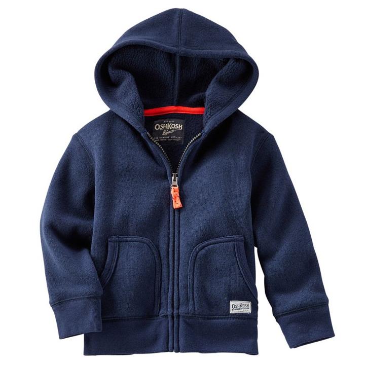 Boys 4-7 Oshkosh B'gosh&reg; Fleece Hoodie, Boy's, Size: 5, Med Blue