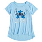 Disney's Girls 7-16 Stitch Ate My Homework Graphic Tee, Size: Small, Blue