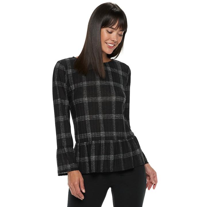 Women's Elle&trade; Peplum Top, Size: Xl, Black