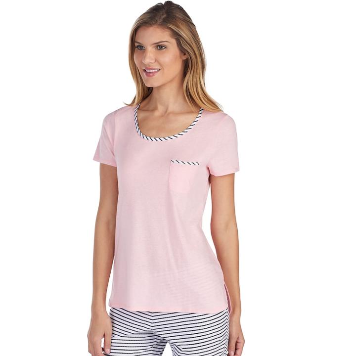 Women's Jockey Contrasting Tee, Size: Medium, Lt Orange
