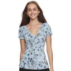 Juniors' Candie's&reg; Peplum V-neck Tee, Teens, Size: Large, Light Blue