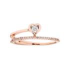 10k Gold 1/6 Carat T.w. Diamond Heart Ring, Women's, Size: 9, White